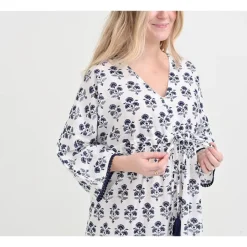 Pomegranate Inc Agra Bloom Indigo Long Caftan Coverup^ Coverups & Caftans