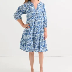 Pomegranate Inc Amaranth Blue Slit Neck Shift Dress^ Everyday Dresses