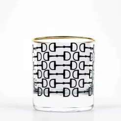 Pomegranate Inc Black Pony Club Bourbon Glass | Set of 4^ Glassware & Barware