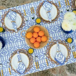 Pomegranate Inc Blue Bamboo Tablecloth^ Tablecloths