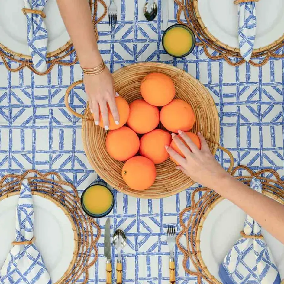 Pomegranate Inc Blue Bamboo Tablecloth^ Tablecloths