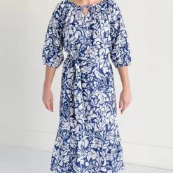 Pomegranate Inc Blue Parrot Ruffle Midi Dress^ Everyday Dresses