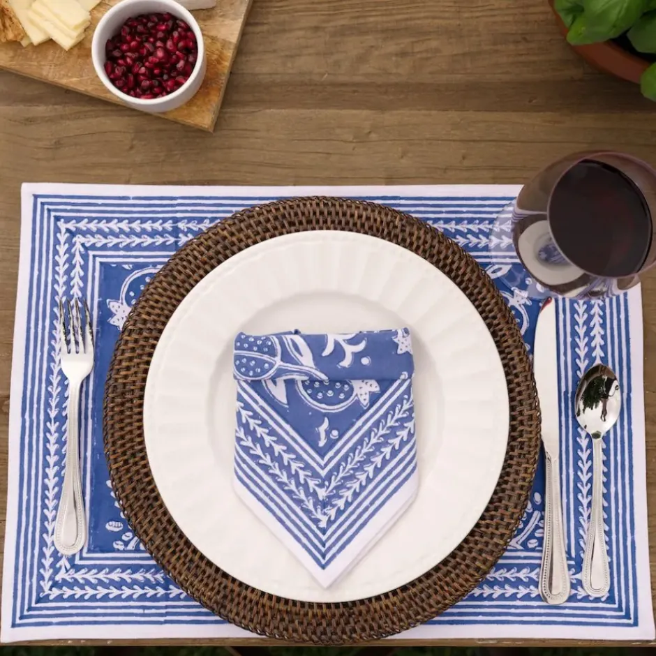 Pomegranate Inc Blue Pomegranate Placemat | Set of 4^ Printed Placemats