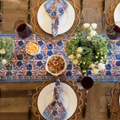 Pomegranate Inc Bohemian Floral Blues & Paprika Table Runner^ Table Runners