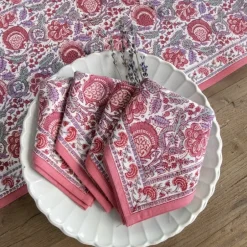 Pomegranate Inc Bohemian Floral Dusty Rose Napkin | Set of 4^ Napkins
