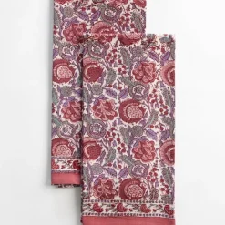 Pomegranate Inc Bohemian Floral Dusty Rose Tea Towels^ Tea Towels