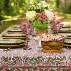 Pomegranate Inc Bohemian Floral Moss & Mauve Tablecloth^ Tablecloths
