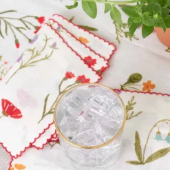 Pomegranate Inc Botanical Garden Linen Cocktail Napkin | Set of 4^ Cocktail Napkins