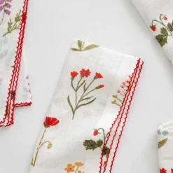 Pomegranate Inc Botanical Garden Linen Napkin | Set of 4^ Napkins
