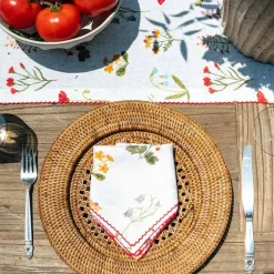 Pomegranate Inc Botanical Garden Linen Napkin | Set of 4^ Napkins