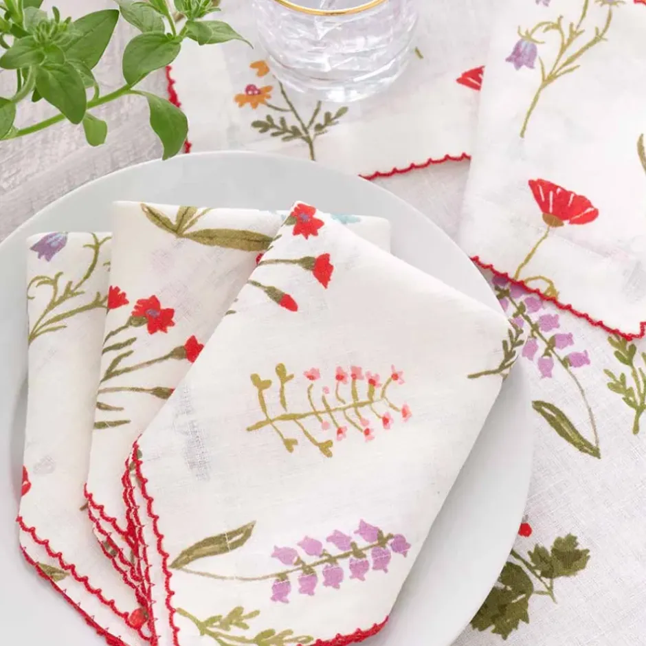 Pomegranate Inc Botanical Garden Linen Napkin | Set of 4^ Napkins