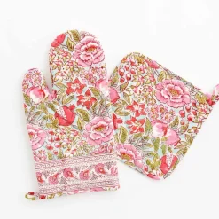 Pomegranate Inc Bright Wildflower Garden Oven Mitt Pot Holder Set^ Oven Mitts