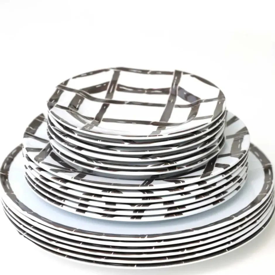 Pomegranate Inc Brown Bamboo Melamine Appetizer Plate | Set of 6^ Dinnerware