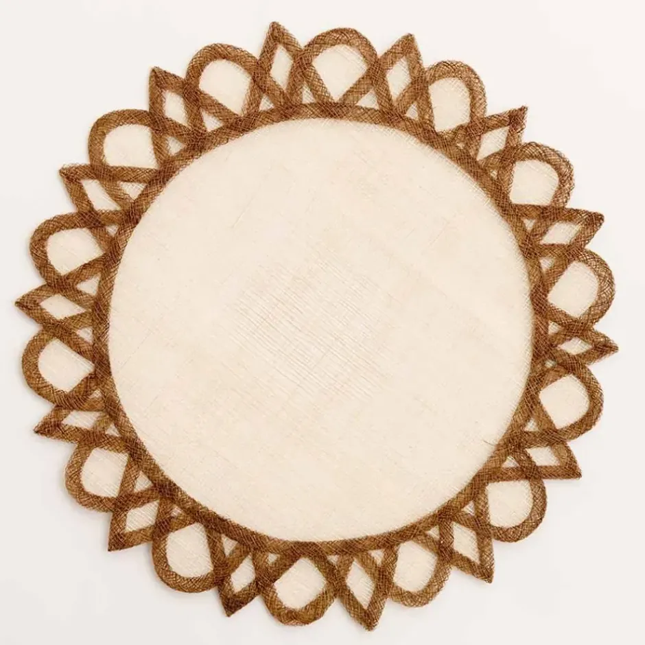 Pomegranate Inc Brown Woven Round Exotic Placemats^ Woven Placemats