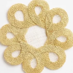 Pomegranate Inc Buttercream Woven Doodles Coaster | Set of 4^ Woven Placemats