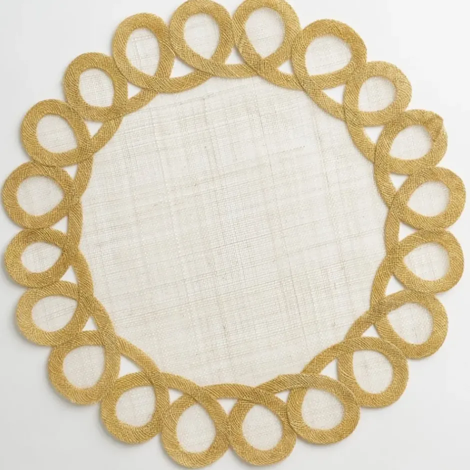 Pomegranate Inc Buttercream Woven Doodles Placemat | Set of 4^ Woven Placemats