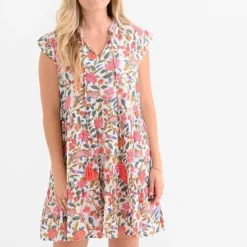 Pomegranate Inc Cabana Garden Cap Sleeve Flounce Dress^ Everyday Dresses