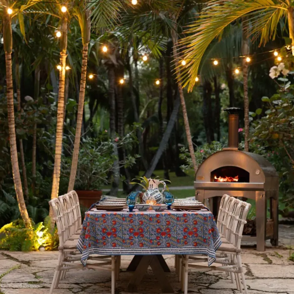 Pomegranate Inc Cactus Flower Blue & Poppy Tablecloth^ Tablecloths