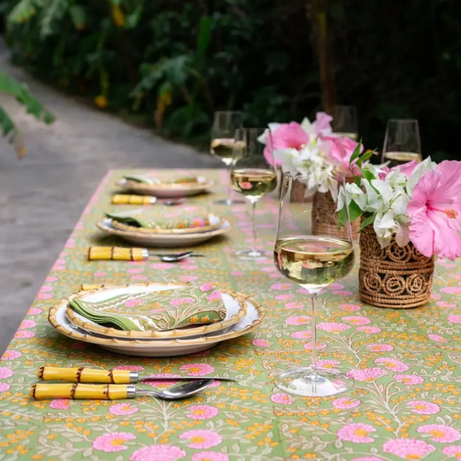Pomegranate Inc Cactus Flower Fern & Flamingo Tablecloth^ Tablecloths
