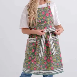 Pomegranate Inc Cactus Flower Jade Apron^ Aprons