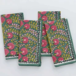 Pomegranate Inc Cactus Flower Jade Napkin | Set of 4^ Napkins