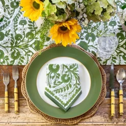 Pomegranate Inc Cactus Flower Lettuce Green Napkin | Set of 4^ Napkins