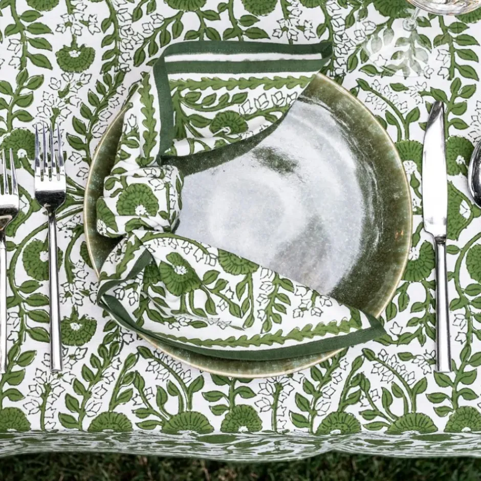 Pomegranate Inc Cactus Flower Lettuce Green Napkin | Set of 4^ Napkins