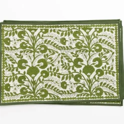 Pomegranate Inc Cactus Flower Lettuce Green Placemat | Set of 4^ Printed Placemats