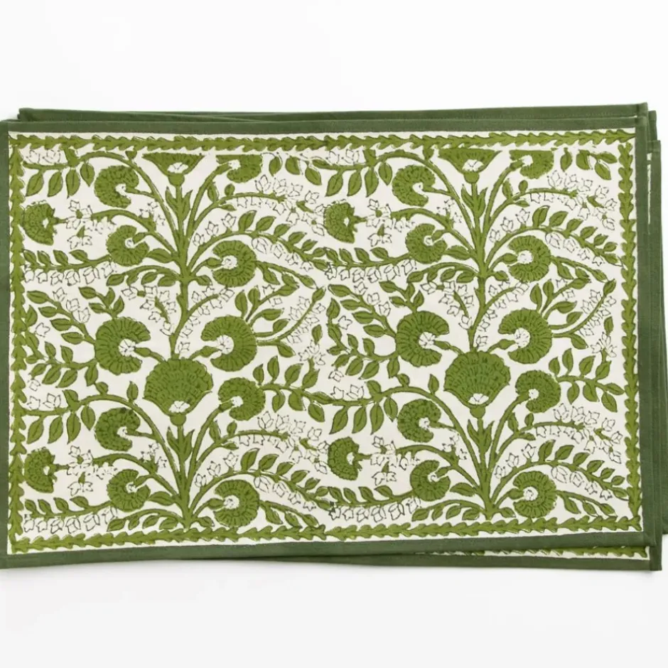 Pomegranate Inc Cactus Flower Lettuce Green Placemat | Set of 4^ Printed Placemats
