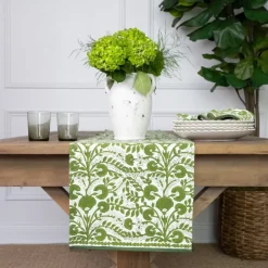 Pomegranate Inc Cactus Flower Lettuce Green Table Runner^ Table Runners