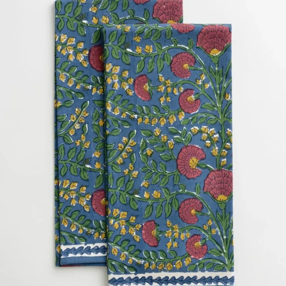 Pomegranate Inc Cactus Flower Midnight & Magenta Tea Towels^ Tea Towels