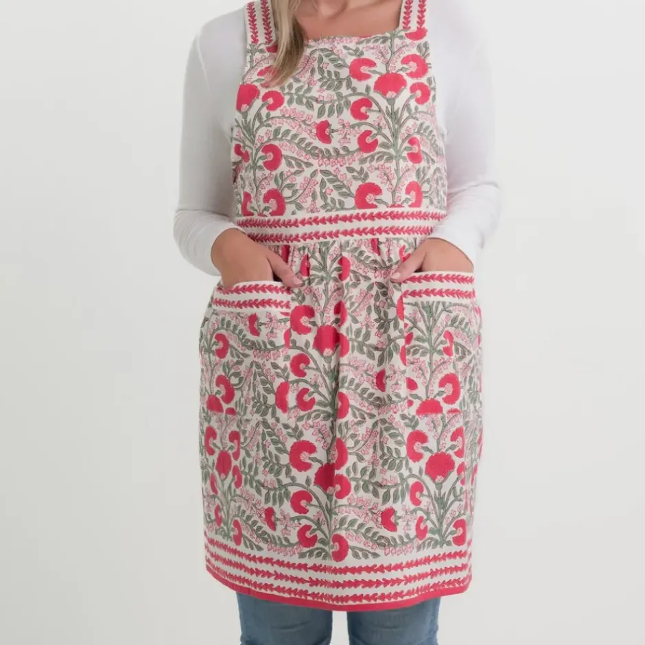 Pomegranate Inc Cactus Flower Scarlet & Rose Apron^ Aprons
