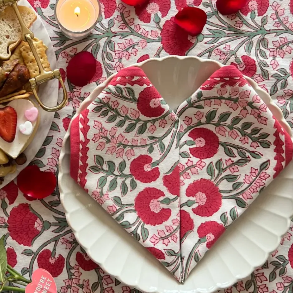 Pomegranate Inc Cactus Flower Scarlet & Rose Napkin | Set of 4^ Napkins