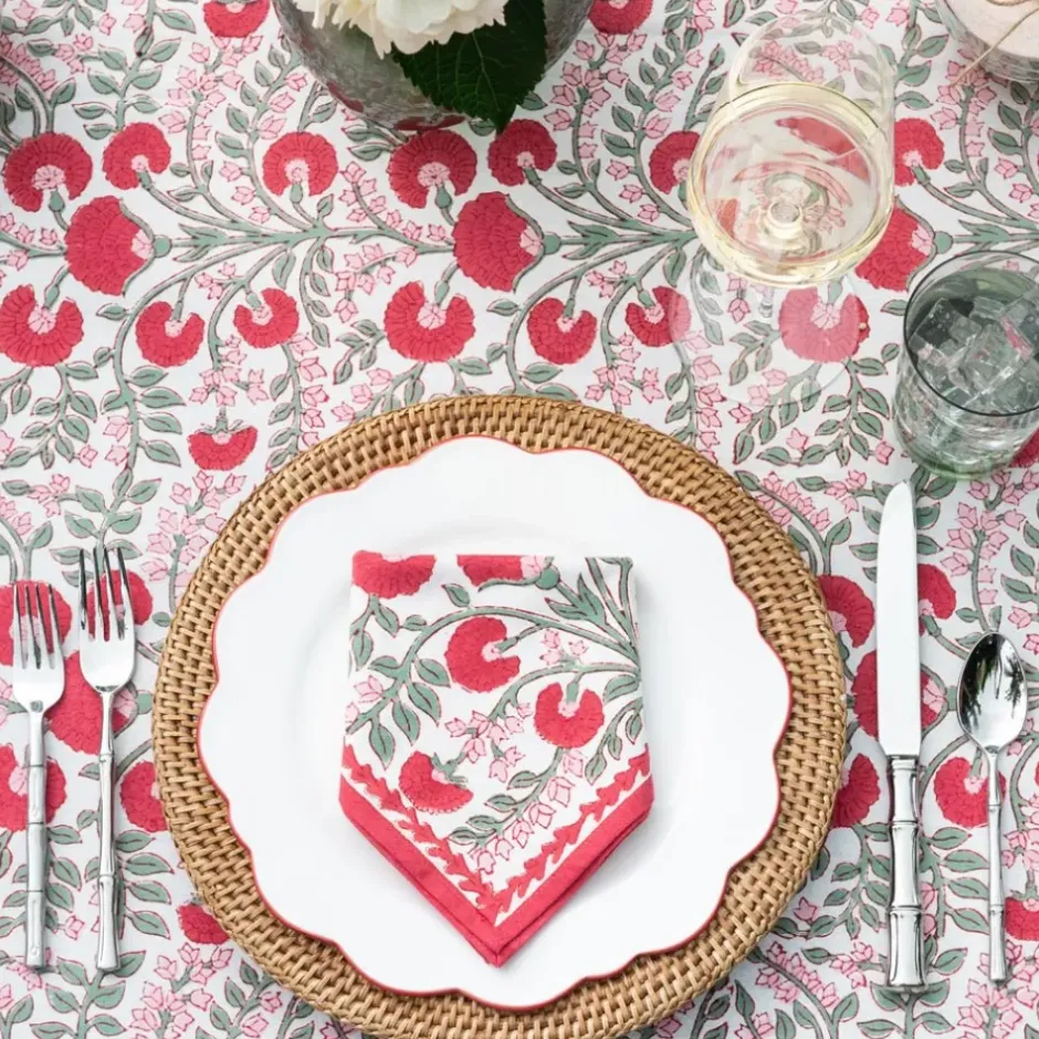 Pomegranate Inc Cactus Flower Scarlet & Rose Napkin | Set of 4^ Napkins