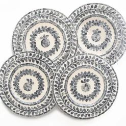 Pomegranate Inc Capiz Shell Pomegranate Charger Slate | Set of 4^ Dinnerware