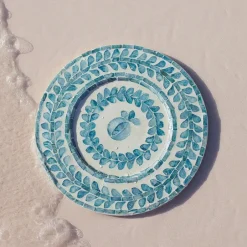 Pomegranate Inc Capiz Shell Pomegranate Charger Teal | Set of 4^ Dinnerware