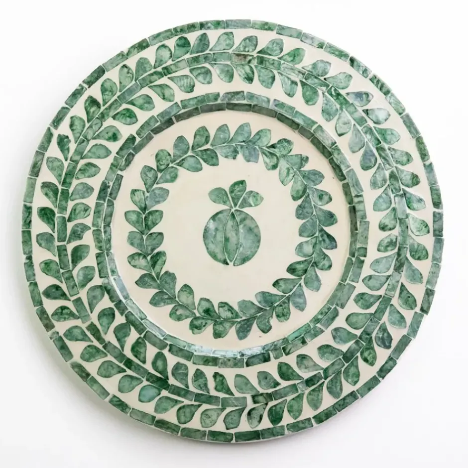 Pomegranate Inc Capiz Shell Pomegranate Charger Ivy | Set of 4^ Dinnerware