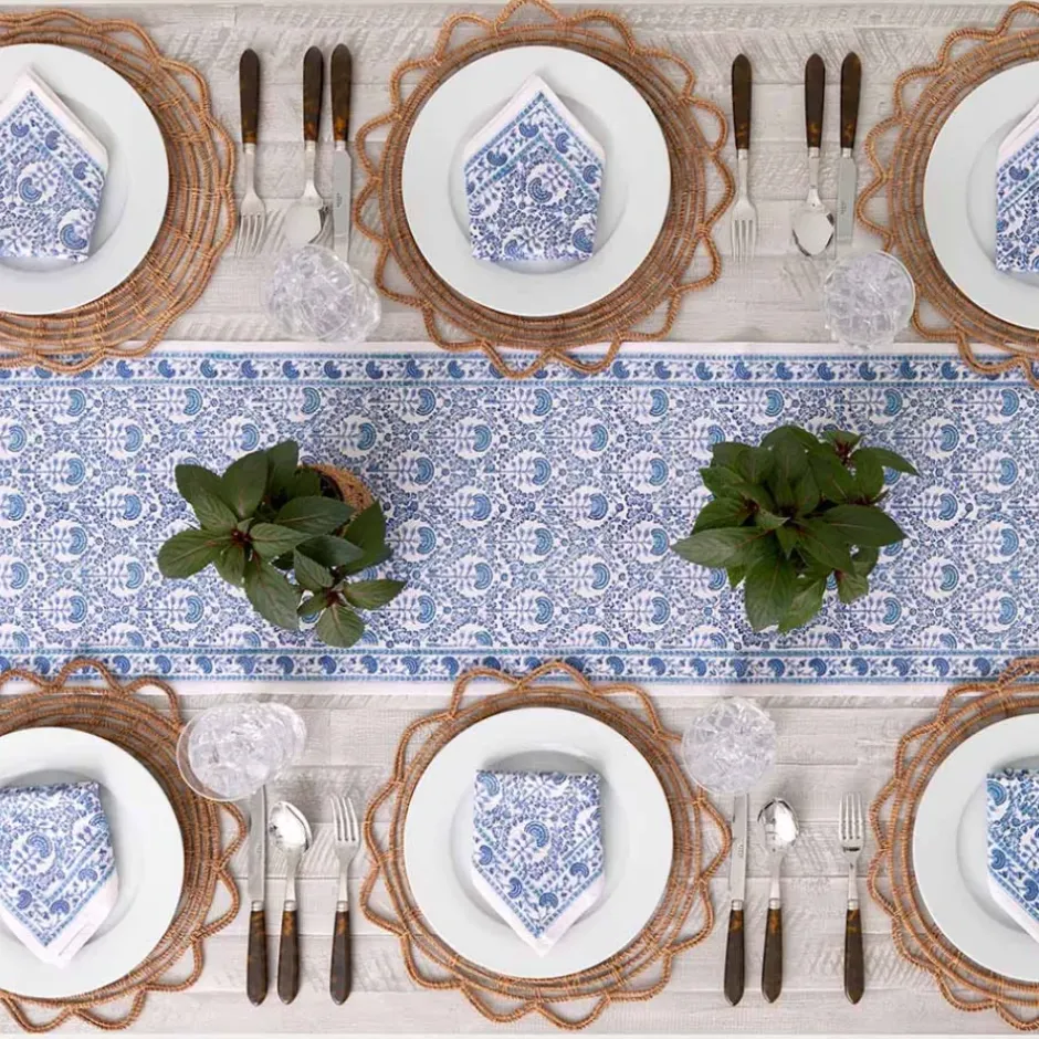 Pomegranate Inc Caroline Blue Table Runner^ Table Runners