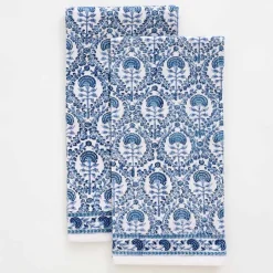 Pomegranate Inc Caroline Blue Tea Towel | Set of 2^ Tea Towels