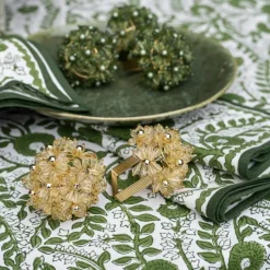 Pomegranate Inc Champagne Bouquet Beaded Napkin Ring | Set of 4^ Napkin Rings