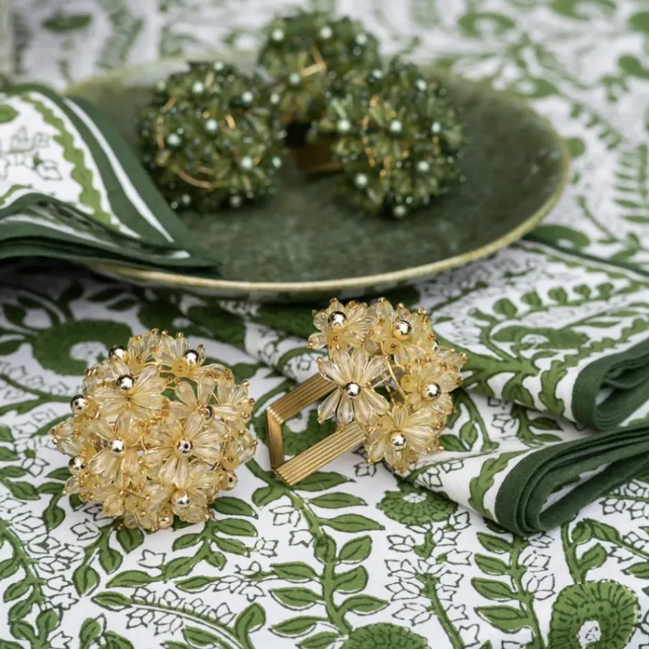Pomegranate Inc Champagne Bouquet Beaded Napkin Ring | Set of 4^ Napkin Rings