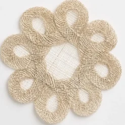 Pomegranate Inc Champagne Woven Doodles Coaster | Set of 4^ Woven Placemats