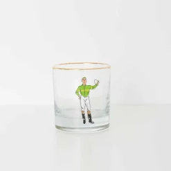 Pomegranate Inc Classic Jockey Silks Bourbon Glass Mixed Set of 4^ Glassware & Barware