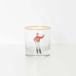 Pomegranate Inc Classic Jockey Silks Bourbon Glass Mixed Set of 4^ Glassware & Barware