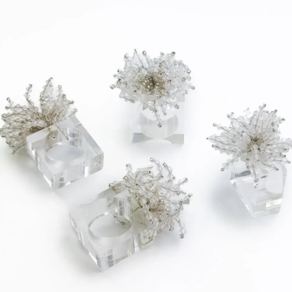 Pomegranate Inc Clear Acrylic Beaded Napkin Ring | Set of 4^ Napkin Rings