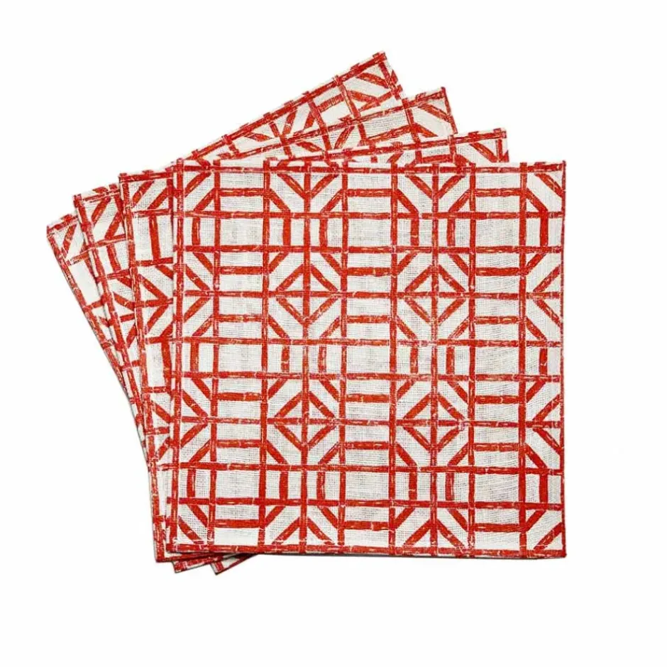 Pomegranate Inc Coral Bamboo Placemat | Set of 4^ Woven Placemats