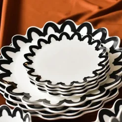 Pomegranate Inc Coton Colors Arabesque Scalloped Plate^ Dinnerware