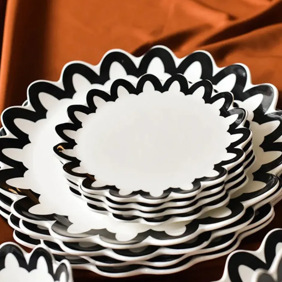 Pomegranate Inc Coton Colors Arabesque Scalloped Plate^ Dinnerware