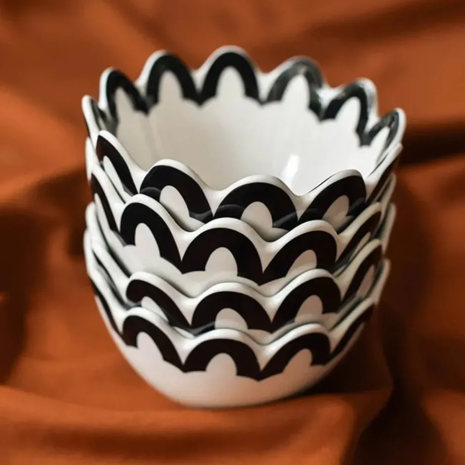 Pomegranate Inc Coton Colors Arabesque Scalloped Bowl^ Dinnerware