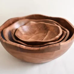 Pomegranate Inc Coton Colors Fundamental Wood Ruffle Bowl^ Serveware